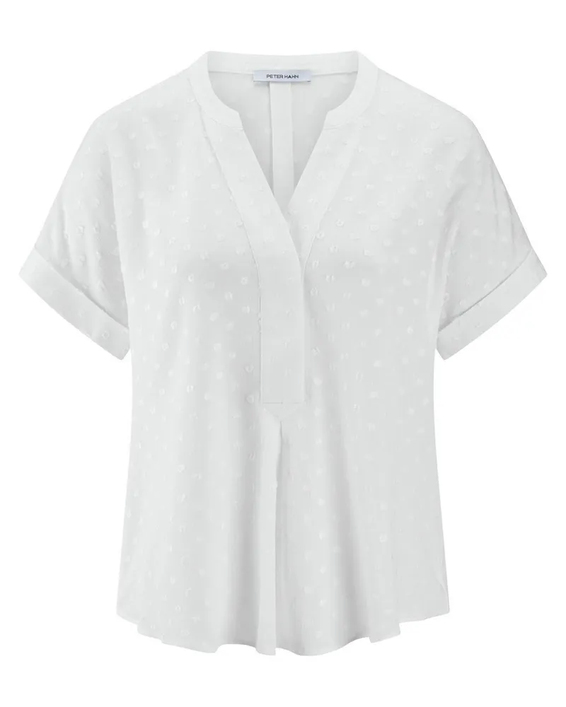 Peter Hahn Bluse Rundhals-Ausschnitt  weiss Weiss
