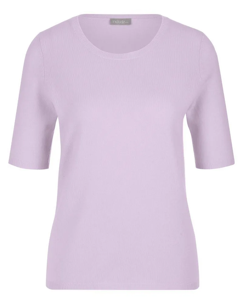 Include Rundhals-Pullover aus Schurwolle und Kaschmir  lila Lila