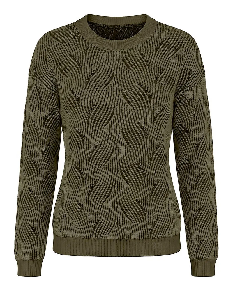 Peter Hahn Rundhals-Pullover  grün Grün