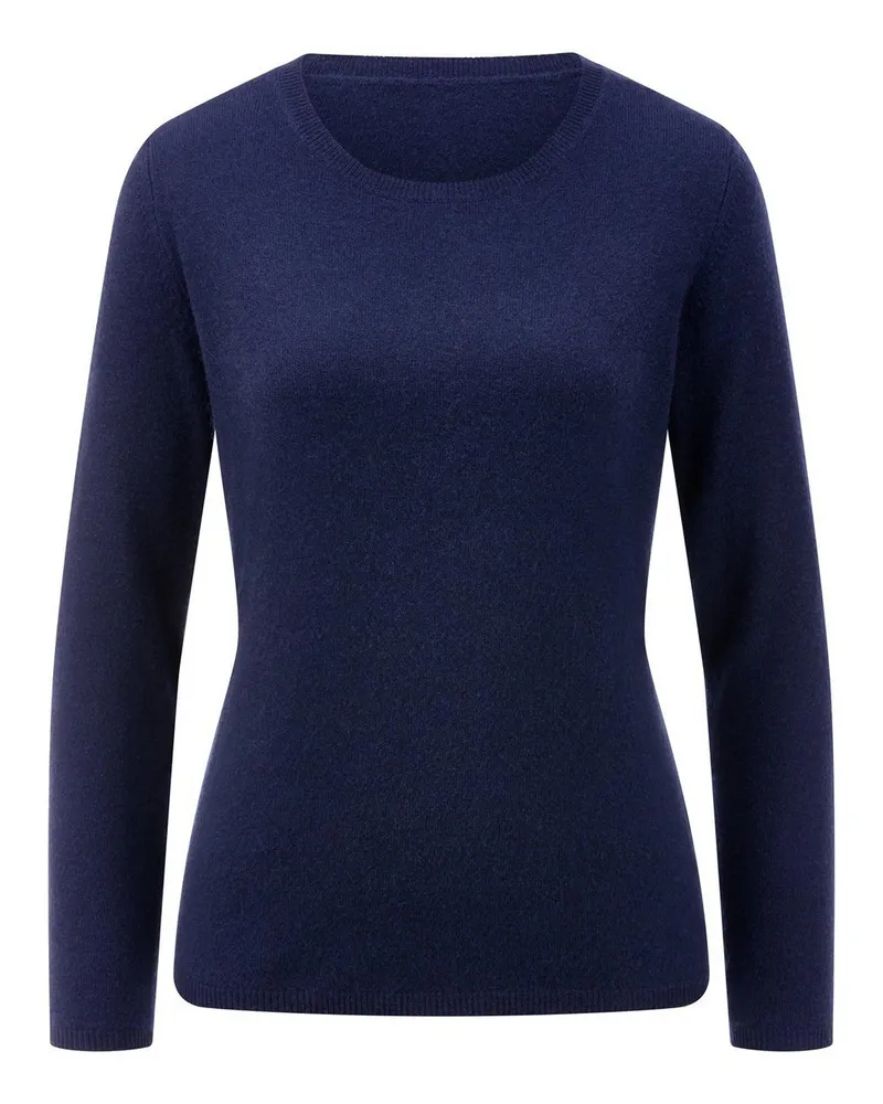 Include Rundhals-Pullover aus Schurwolle und Kaschmir  blau Blau