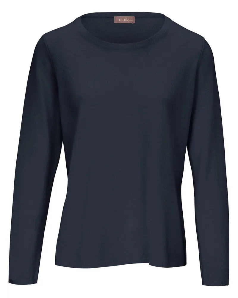 Include Rundhals-Pullover aus Schurwolle und Kaschmir  blau Blau