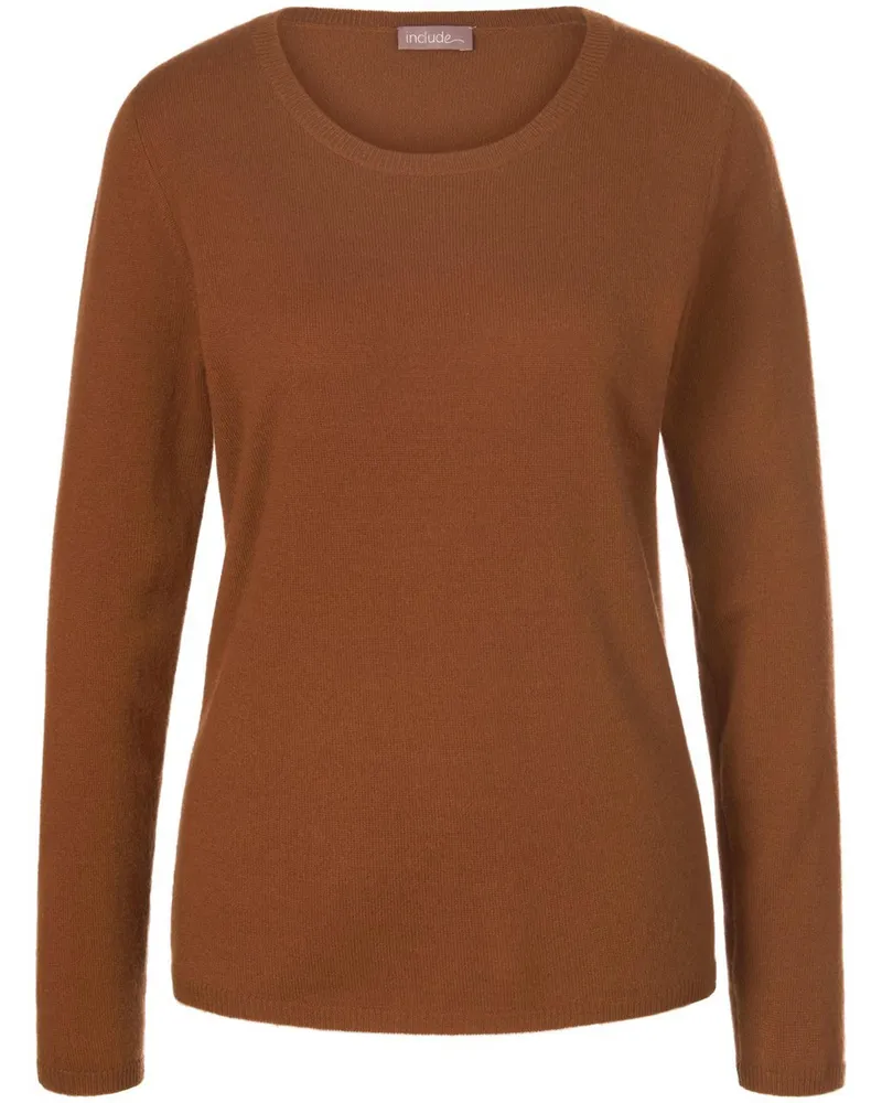 Include Rundhals-Pullover aus Schurwolle und Kaschmir  braun Braun