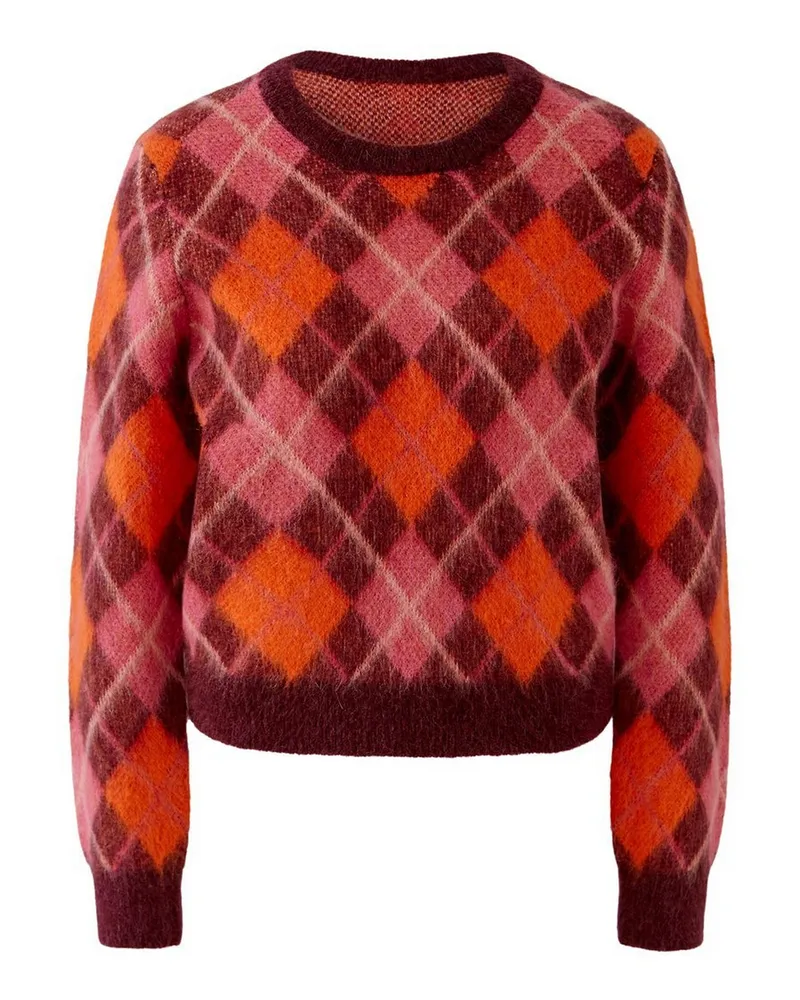 Oui  Rundhals-Pullover  rot Rot