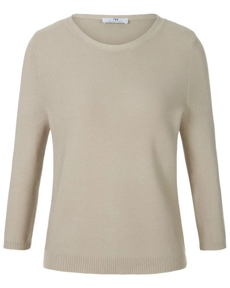 Peter Hahn Rundhals-Pullover 3/4-Arm aus 100% SUPIMA®-Bau  beige Beige