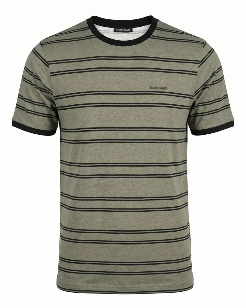 Louis Sayn T-Shirt ­Rippenstrick-Bündchen  grün Grün