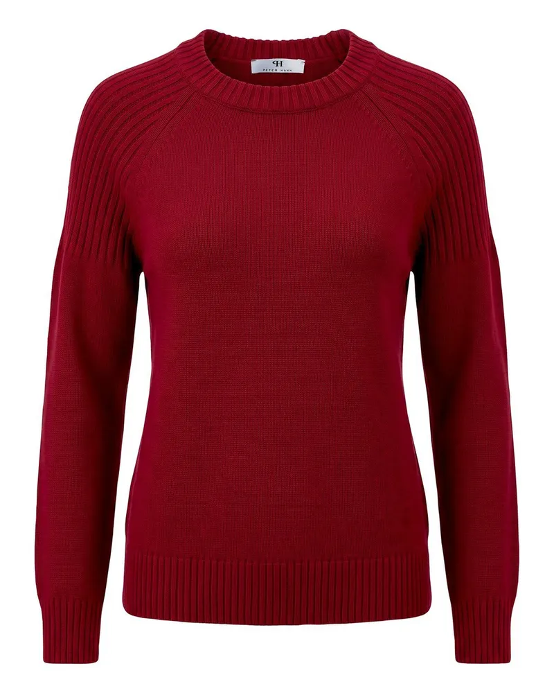 Peter Hahn Rundhals-Pullover  rot Rot