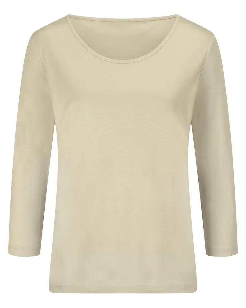 FADENMEISTER BERLIN Rundhals-Shirt 3/4-Arm  beige Beige