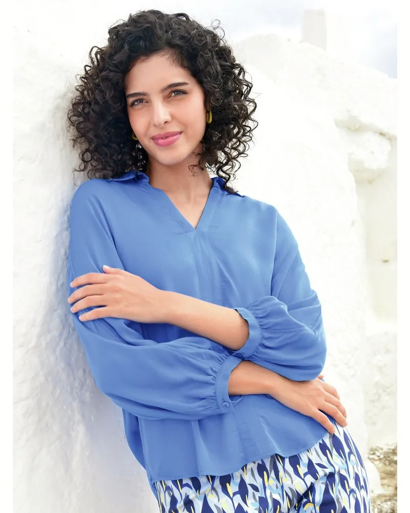 Peter Hahn Bluse  blau Blau