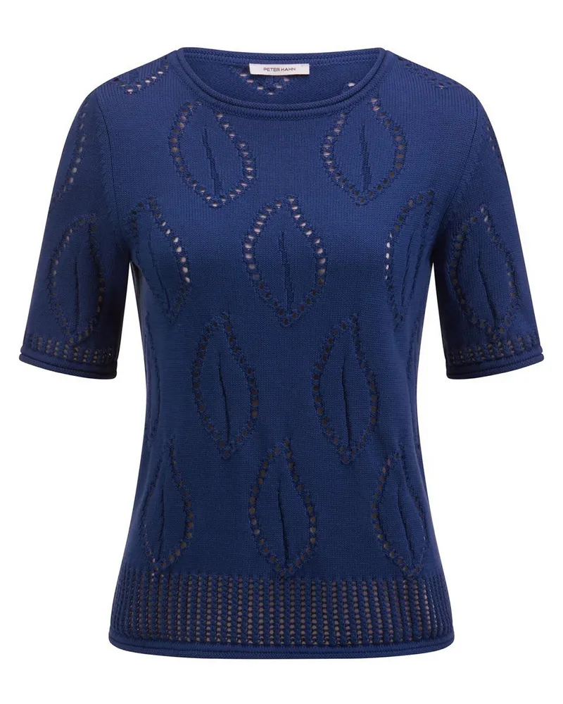 Peter Hahn Rundhals-Pullover  blau Blau
