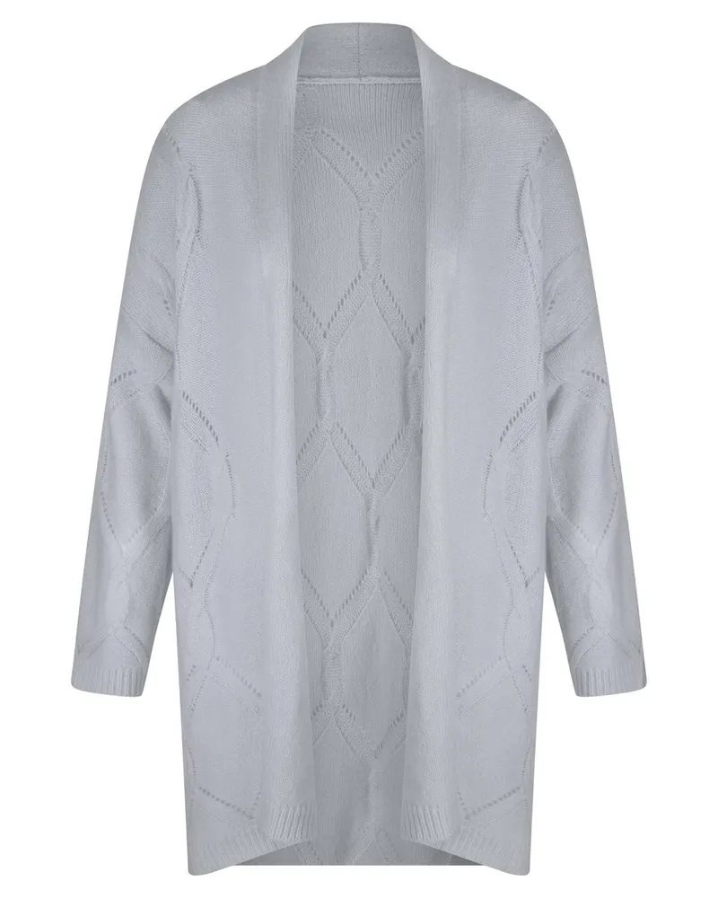 Peter Hahn Long-Strickjacke  blau Blau