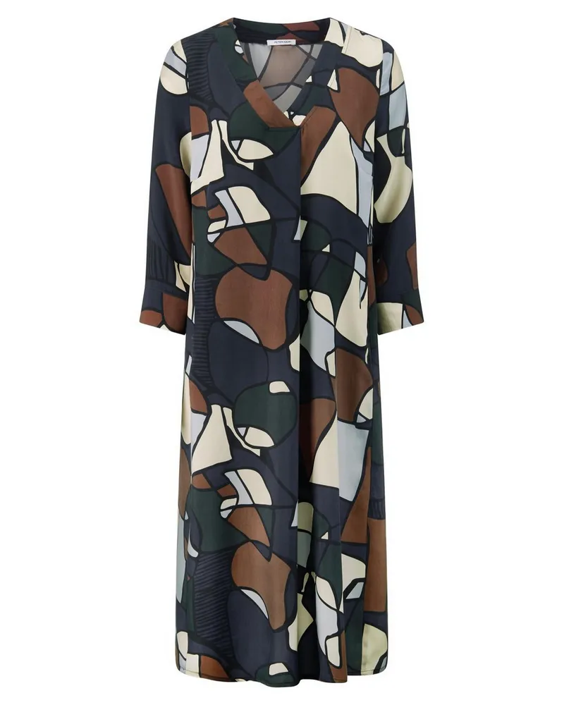 Peter Hahn Kleid V-Ausschnitt  blau Blau
