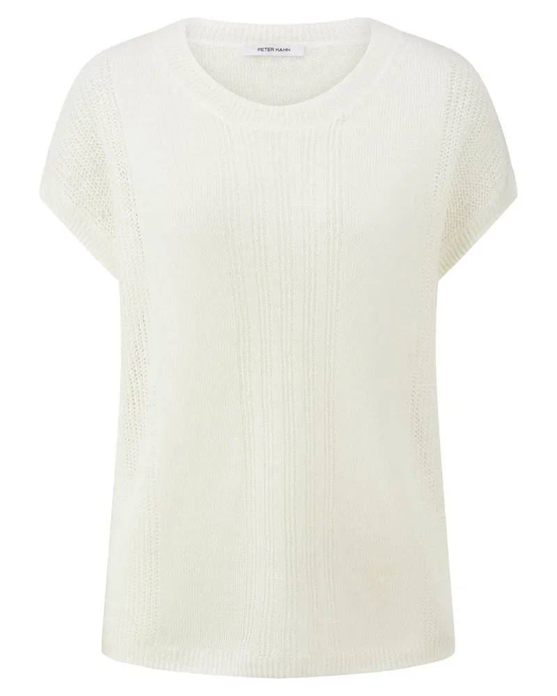 Peter Hahn Stricktop Rundhals-­Ausschnitt  weiss Weiss
