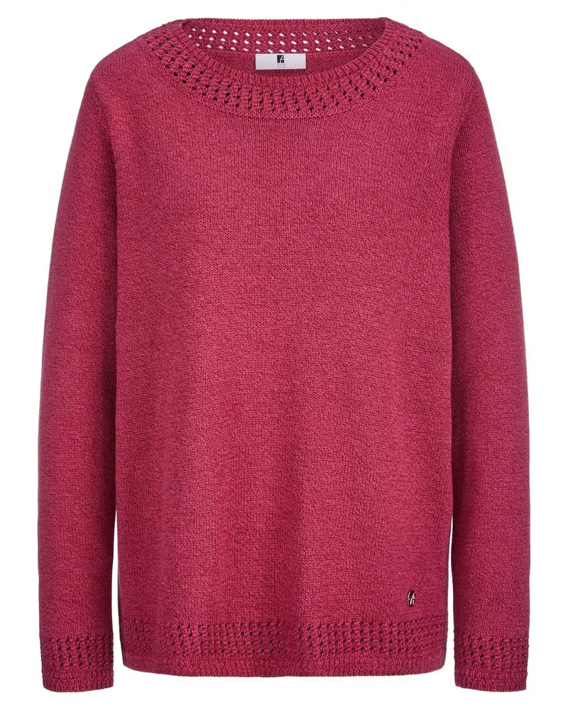 Anna Aura Rundhals-Pullover  rot Rot