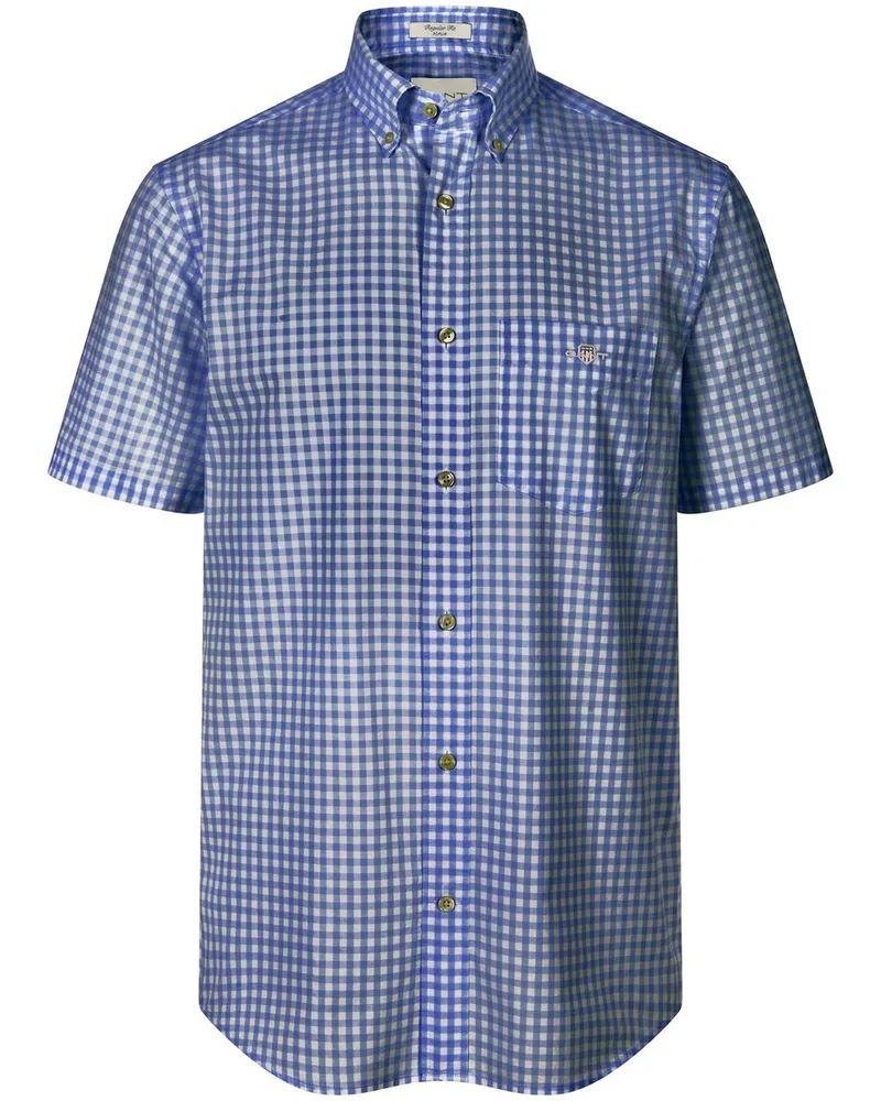 Gant Vichy-Karohemd Button-down-­Kragen  blau Blau