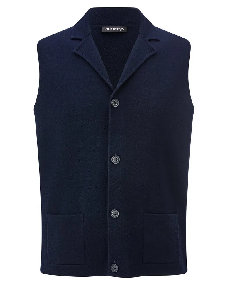 Louis Sayn Strickweste Reverskragen  blau Blau