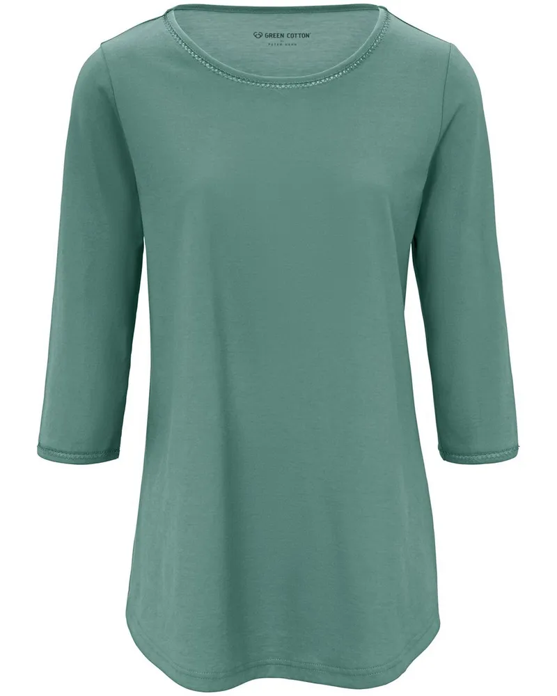 Green Cotton Rundhals-Shirt Ditte  grün Grün