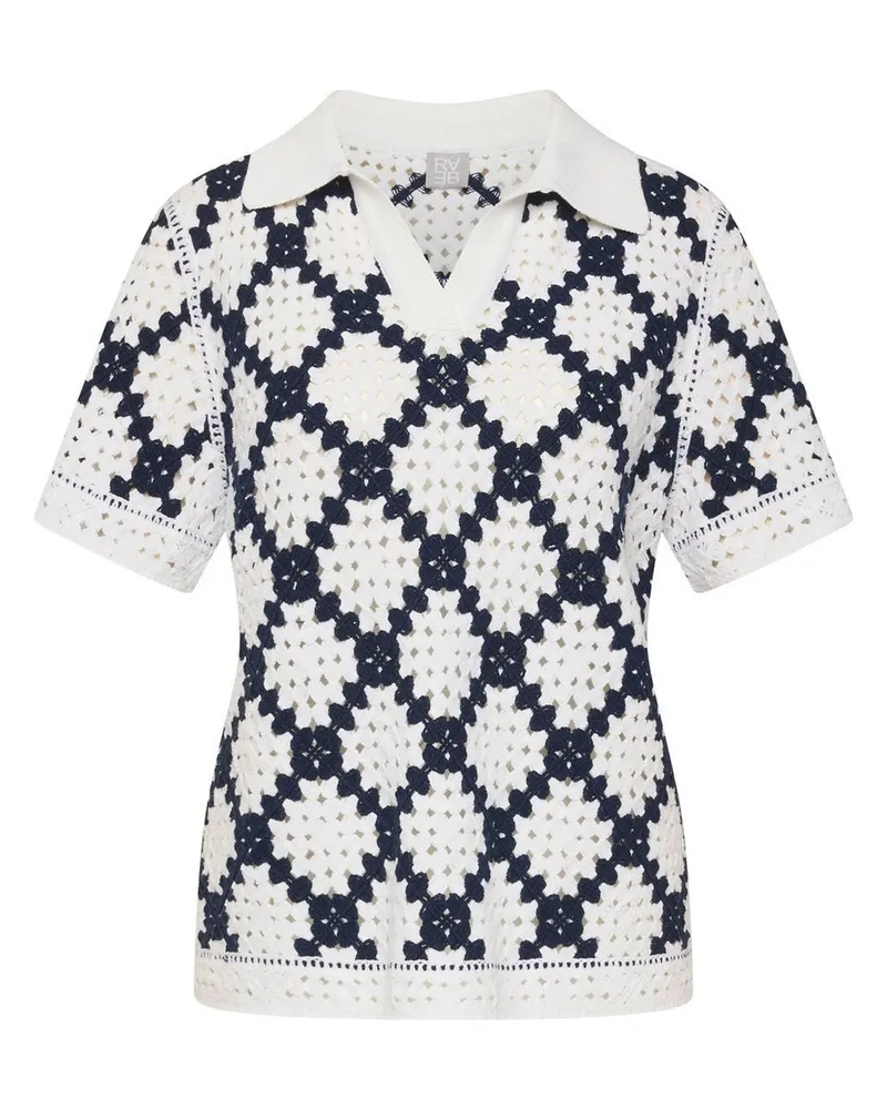 Rabe Polo-Pullover  weiss Weiss