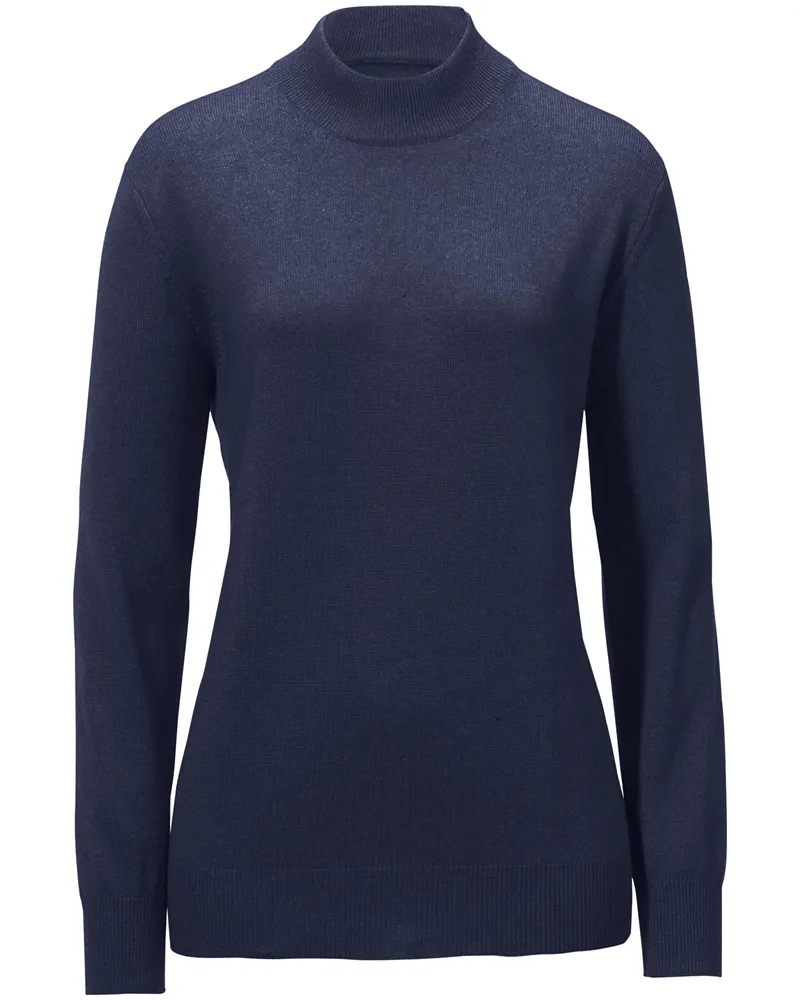 Peter Hahn Stehbund-Pullover Modell Sabrina  Seide/Kaschmir blau Blau