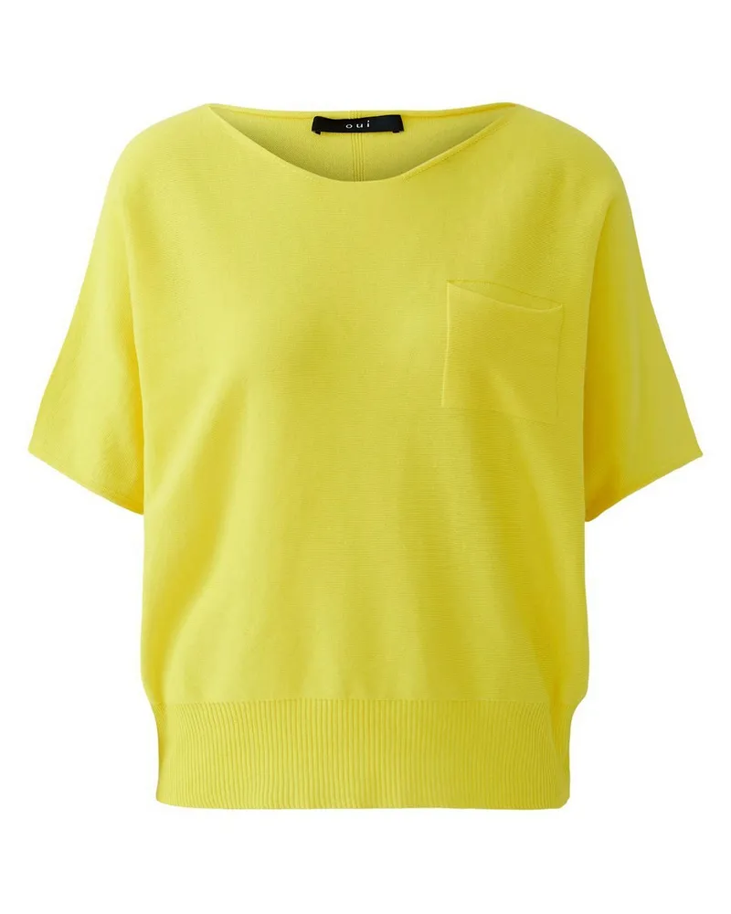 Oui  Pullover überschnittener Schulter  gelb Gelb