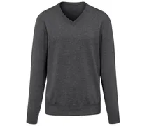 V-Pullover aus 100% Premium-Kaschmir grau