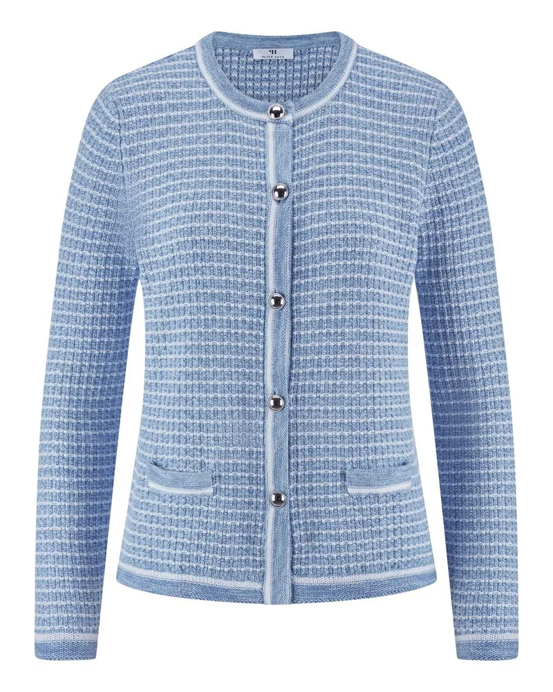 Peter Hahn Rundhals-Cardigan  blau Blau
