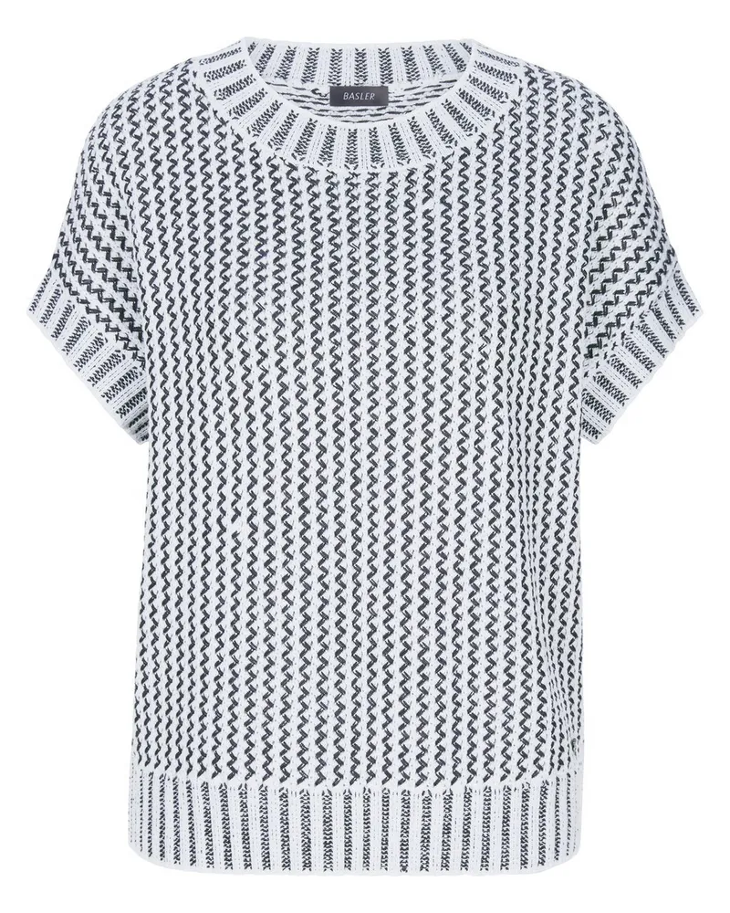 Basler Rundhals-Pullunder  weiss Weiss
