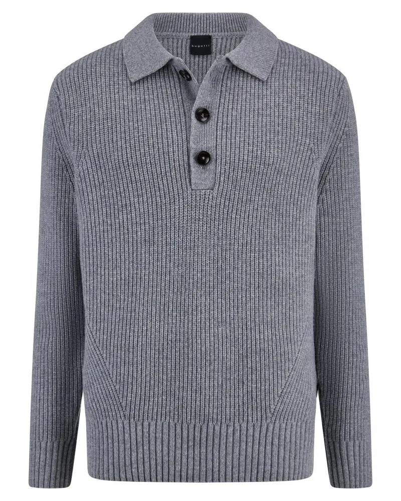 Bugatti Polo-Pullover  grau Grau