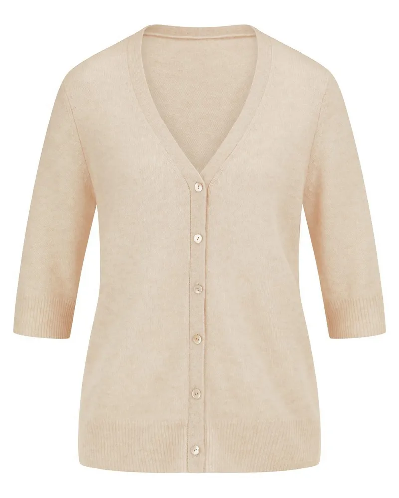 Peter Hahn Strickjacke V-Ausschnitt  beige Beige