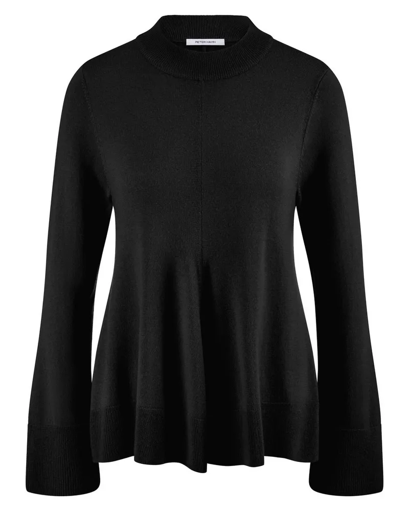 Peter Hahn Rundhals-Pullover  schwarz Schwarz