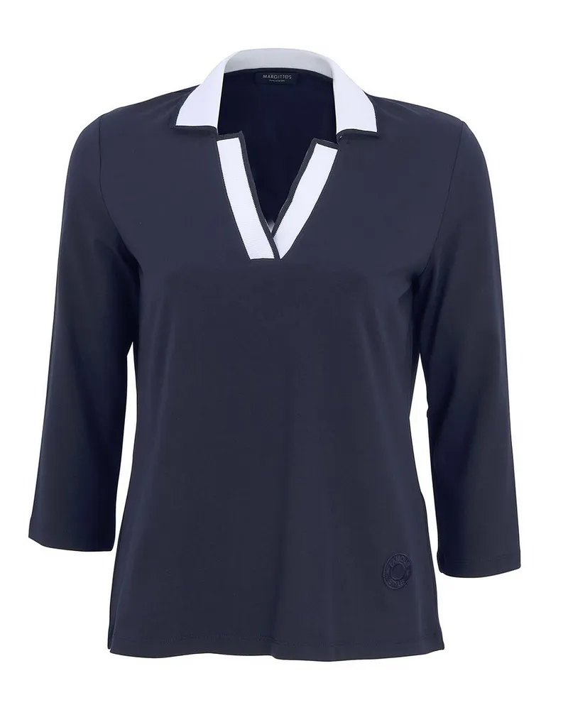 Margittes Polo-Shirt 3/4-Arm  blau Blau