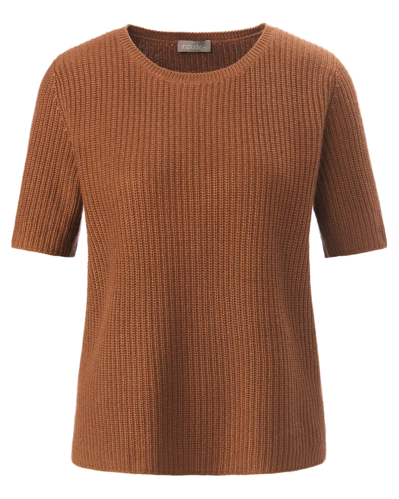 Include Rundhals-Pullover aus Seide und Kaschmir  braun Braun