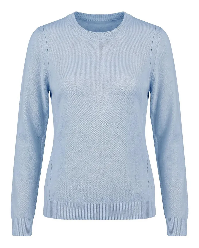 Peter Hahn Rundhals-Pullover  blau Blau