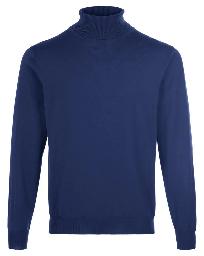 Peter Hahn Rollkragen-Pullover  blau Blau
