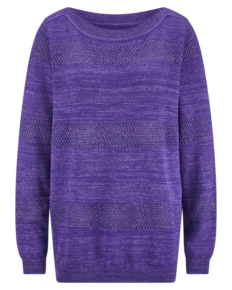 Anna Aura Rundhals-Pullover  lila Lila