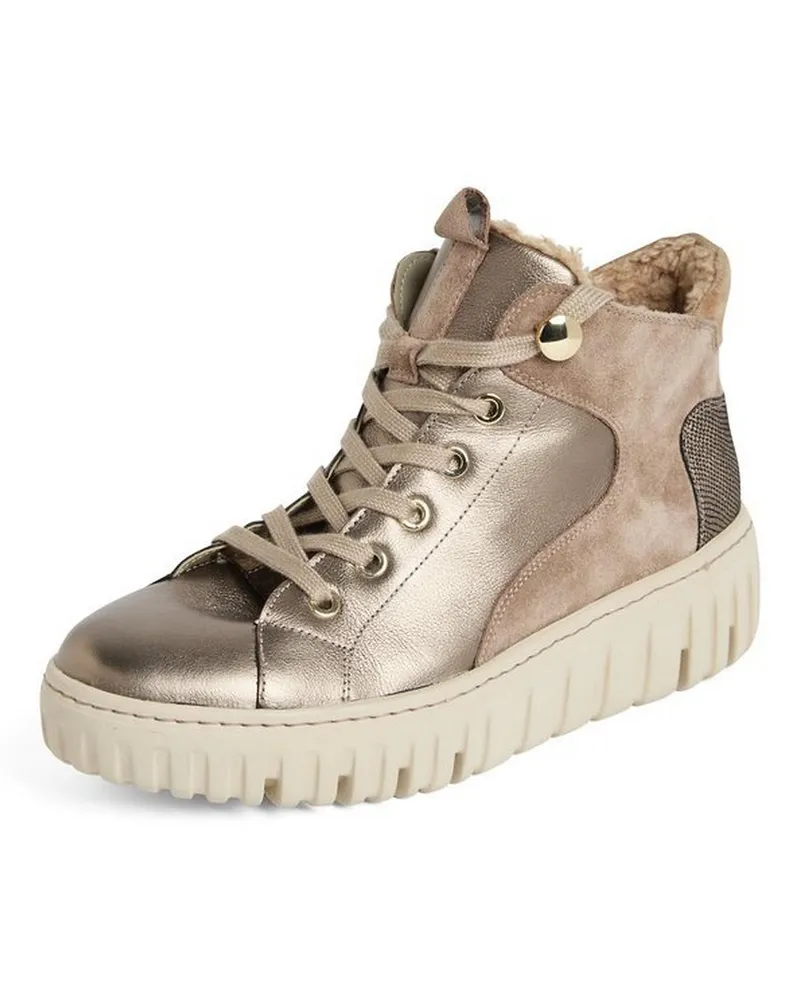 Waldläufer Plateau-Schnür-Stiefelette Livia  beige Beige