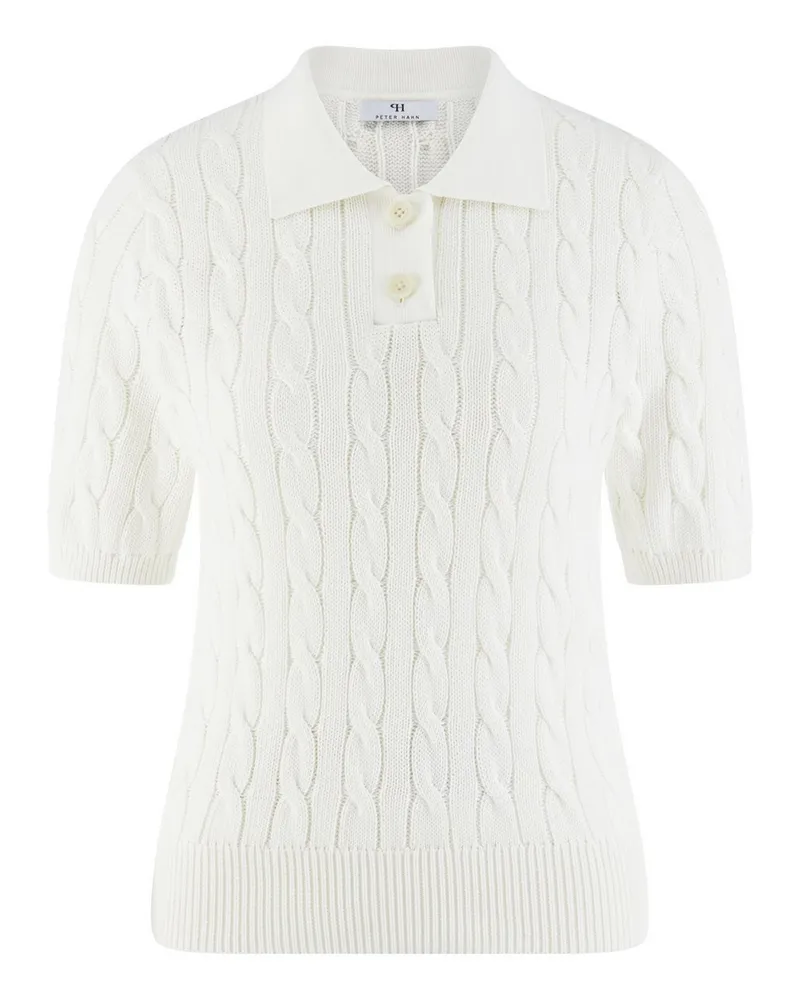 Peter Hahn Polo-Pullover  weiss Weiss