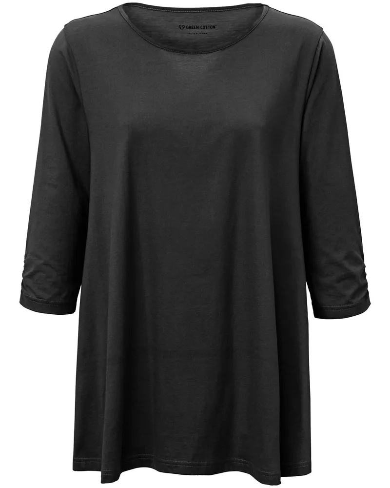 Green Cotton Rundhals-Longshirt Filippa  schwarz Schwarz