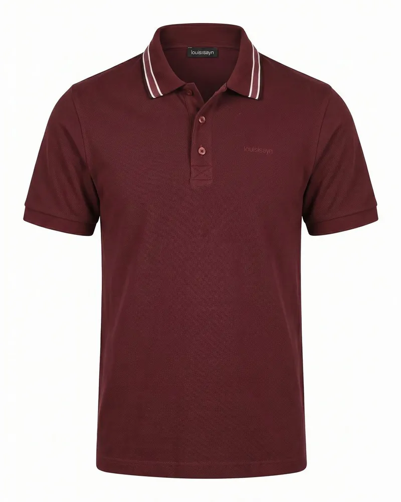 Louis Sayn Polo-Shirt kurzer Knopfleiste  rot Rot