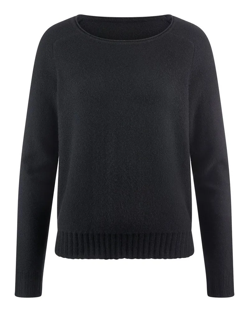 Peter Hahn Rundhals-Pullover  schwarz Schwarz
