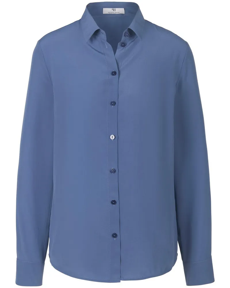 Peter Hahn Bluse aus 100% Seide  Seidenreich blau Blau