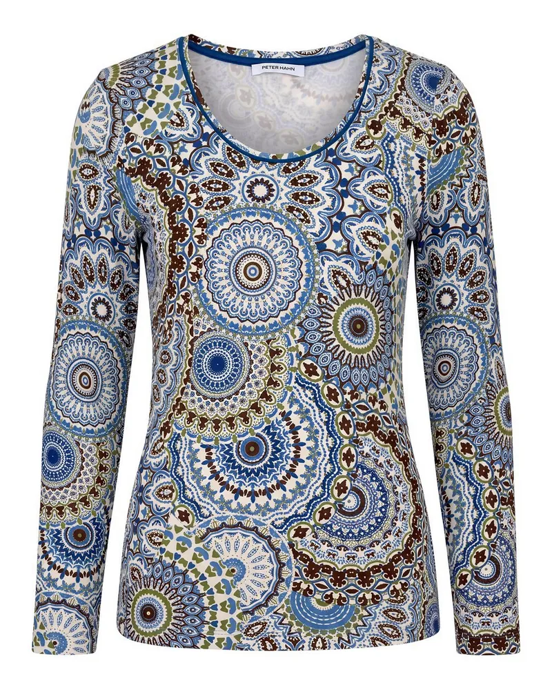Peter Hahn Rundhals-Shirt  blau Blau