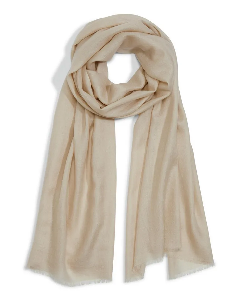 Peter Hahn Schal aus Seide und Kaschmir  beige Beige