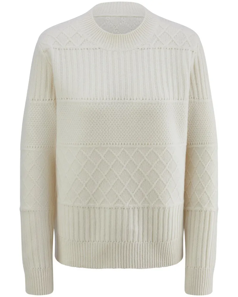 FADENMEISTER BERLIN Rundhals-Pullover  weiss Weiss