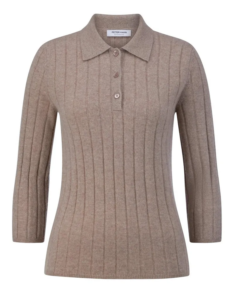 FADENMEISTER BERLIN Polo-Pullover 3/4-Arm  beige Beige