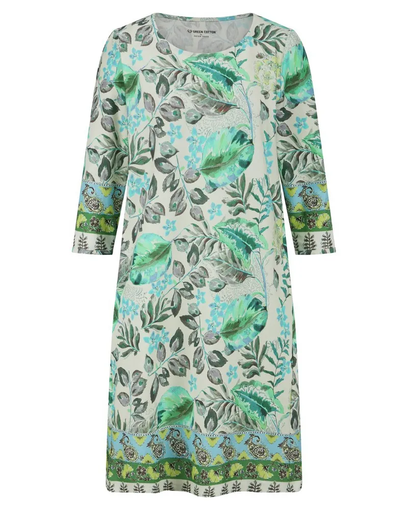 Green Cotton Jersey-Kleid Emma  weiss Weiss