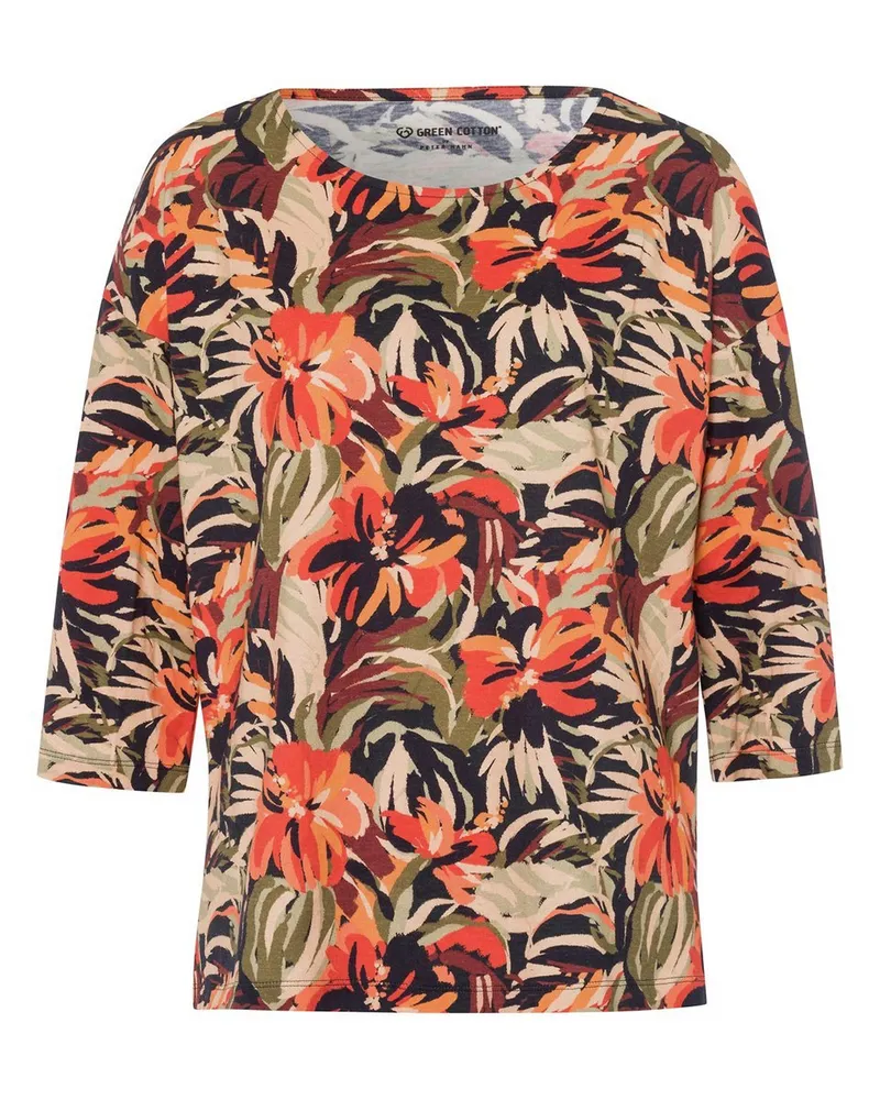 Green Cotton Rundhals-Shirt Gurli  schwarz Schwarz