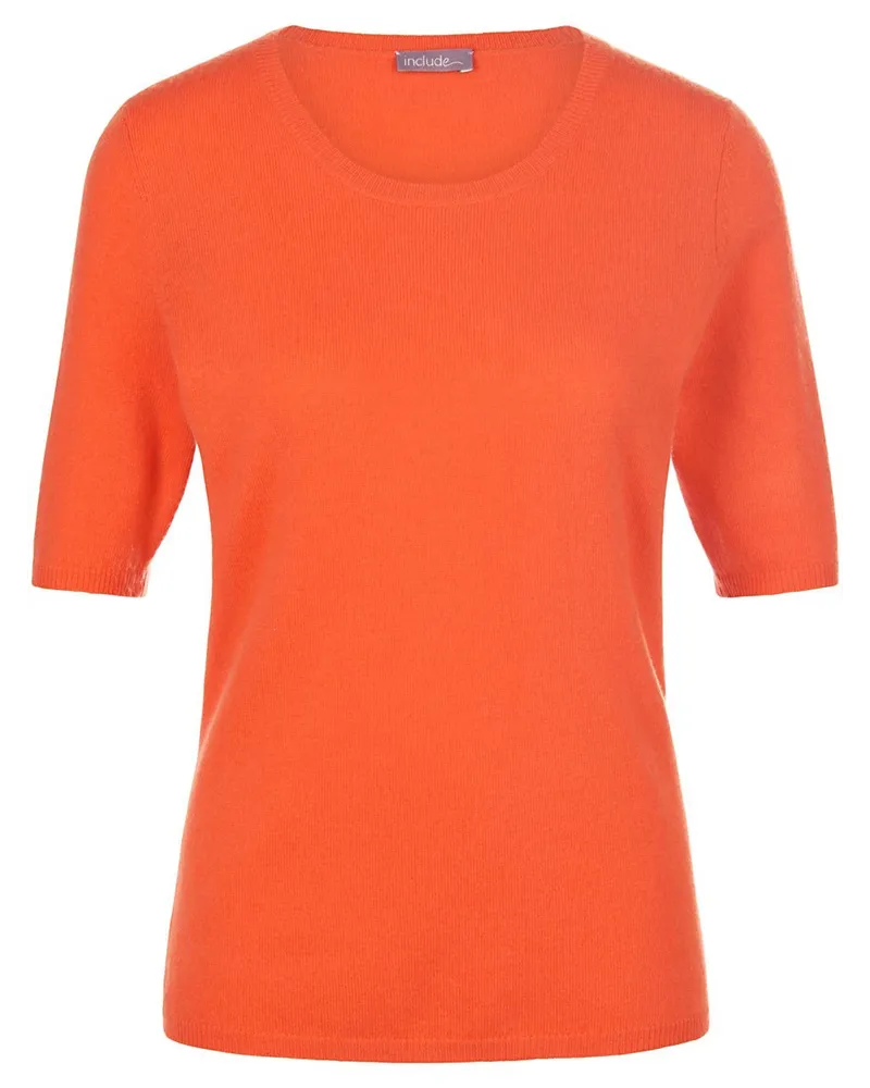 Include Rundhals-Pullover aus Schurwolle und Kaschmir  orange Orange