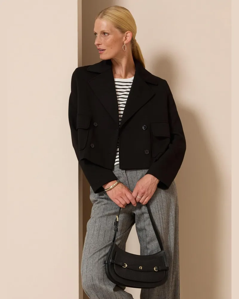 Oui  Jersey-Jacke  schwarz Schwarz