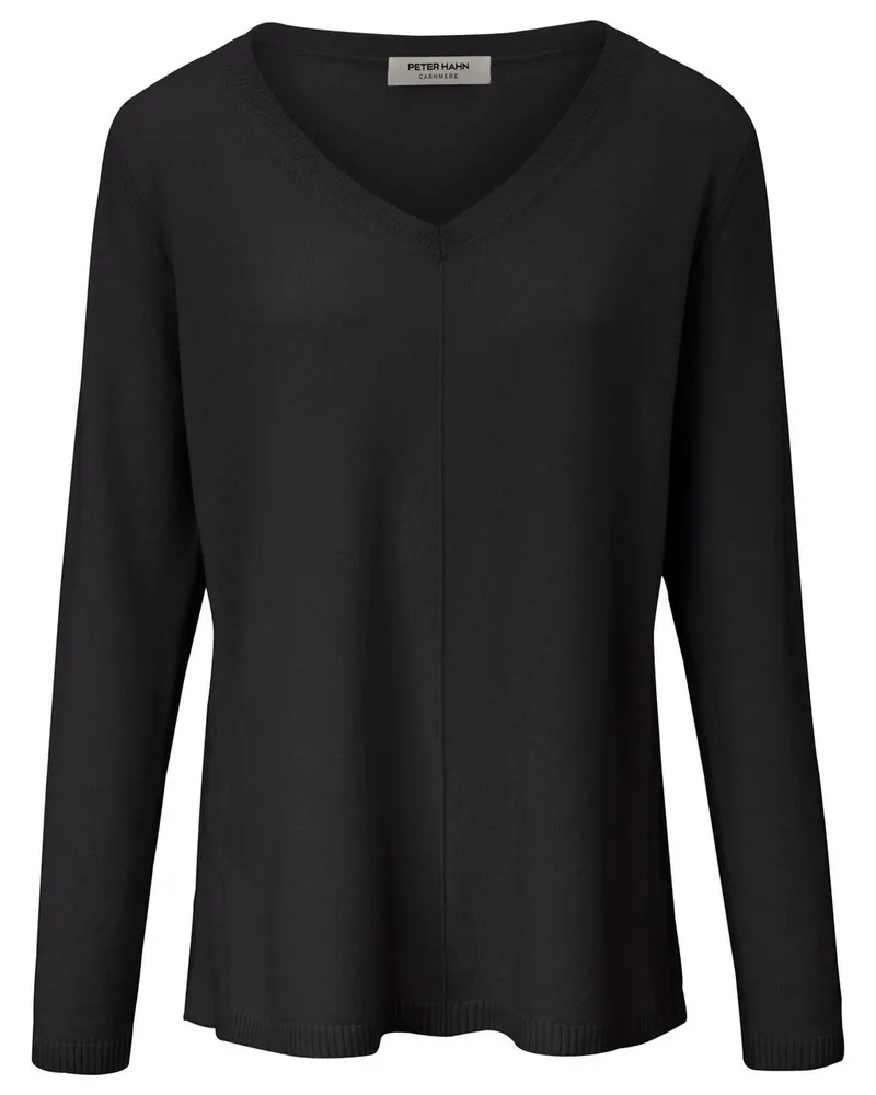 Peter Hahn V-Pullover aus 100% Premium-Kaschmir  schwarz Schwarz
