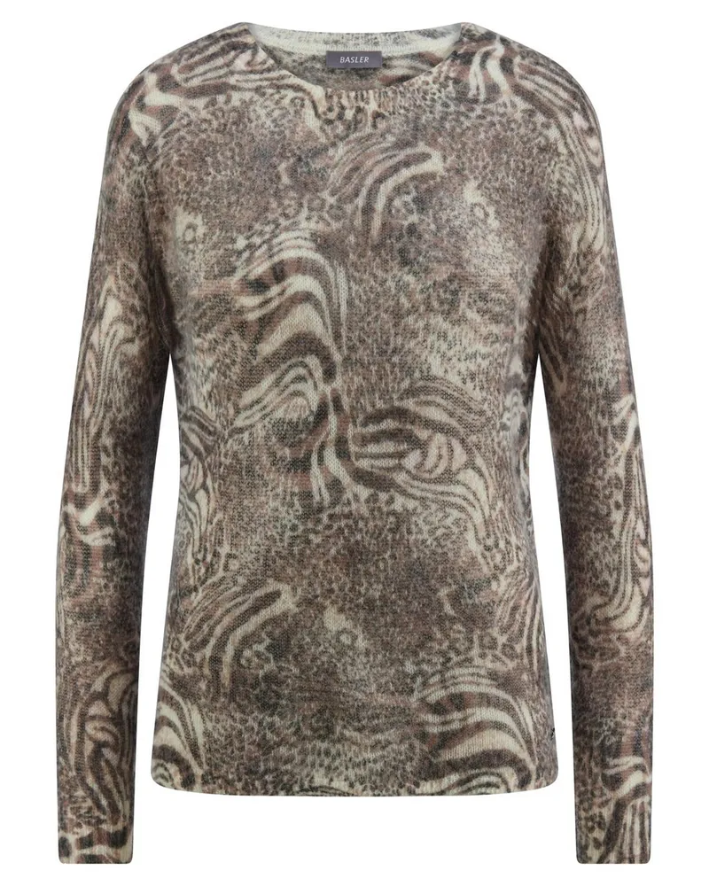 Basler Rundhals-Pullover  mehrfarbig Mehrfarbig